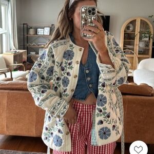 Embroidered Floral Cream Jacket